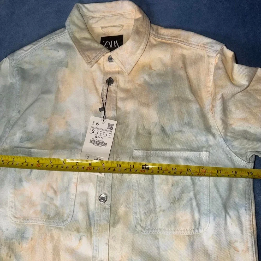 Zara Men's Tie-Dye Button-Up Shirt